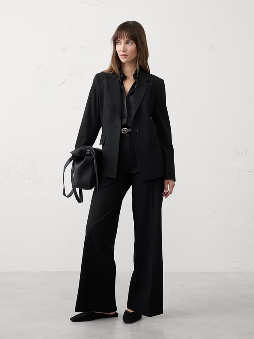 Banana Republic Factory Sculpted Black Pantsuit Set - Picture 2 of 7